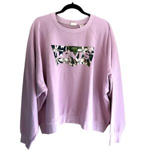 Levi's® Plus Women’s Lilac Floral Graphic Logo Sweatshirt Crewneck NEW size 3X